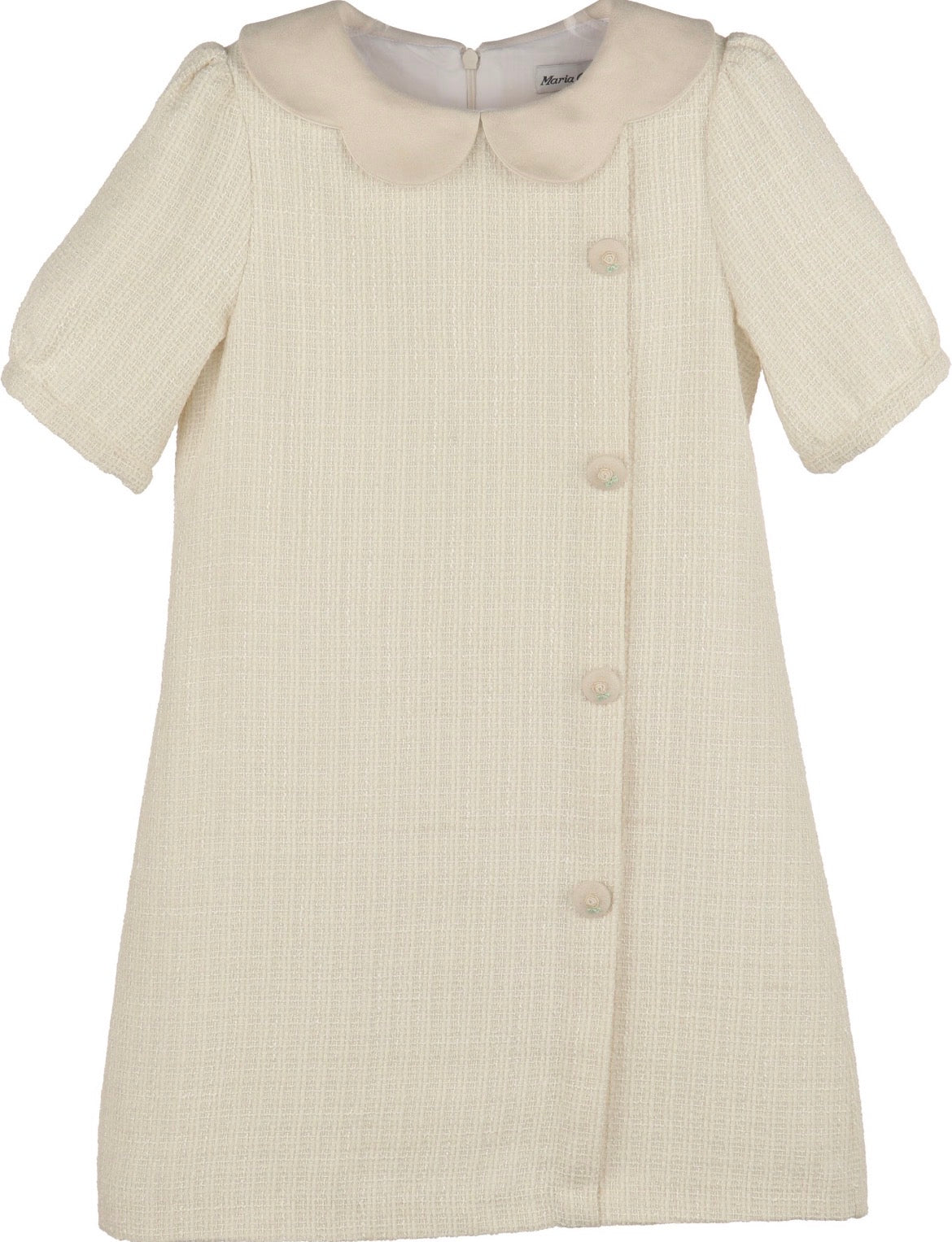 Luli & Me Chanel Shift Dress-Ivory