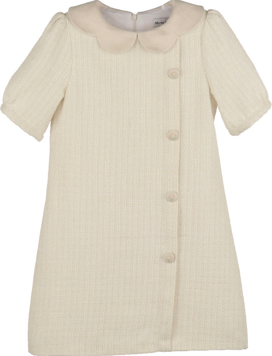 Luli & Me Chanel Shift Dress-Ivory