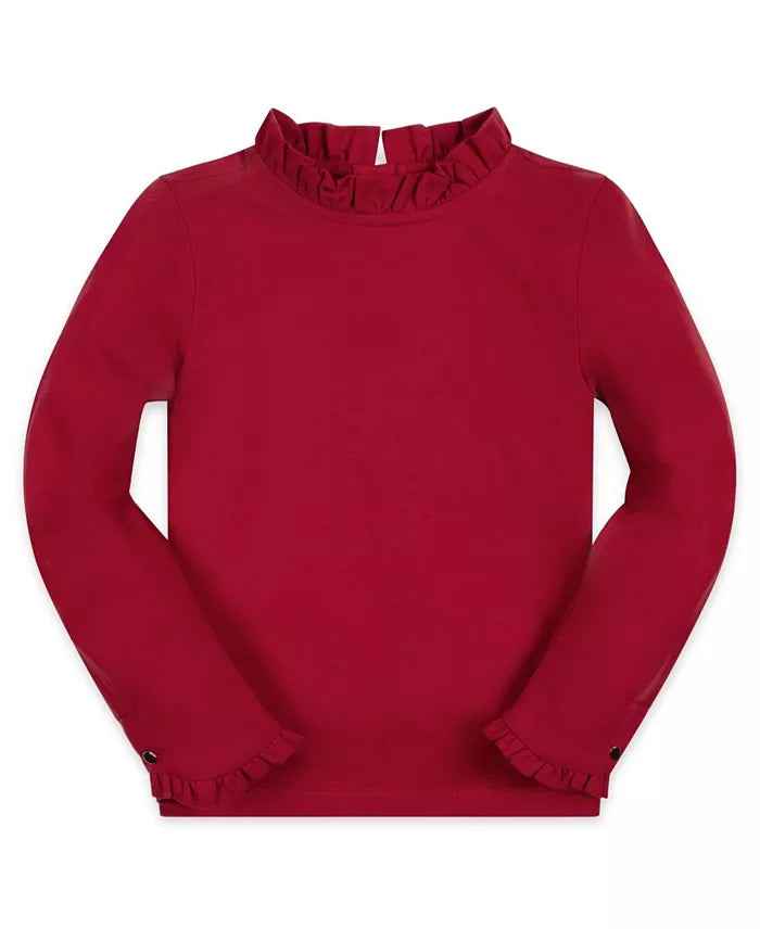 Organic Ruffle Trim Knit Top