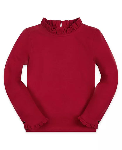 Organic Ruffle Trim Knit Top