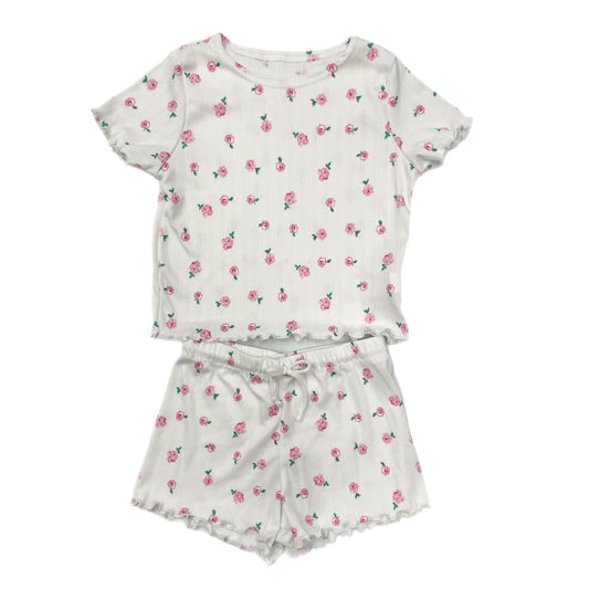 Cheryl Kids Rose Print Lounge Set-White