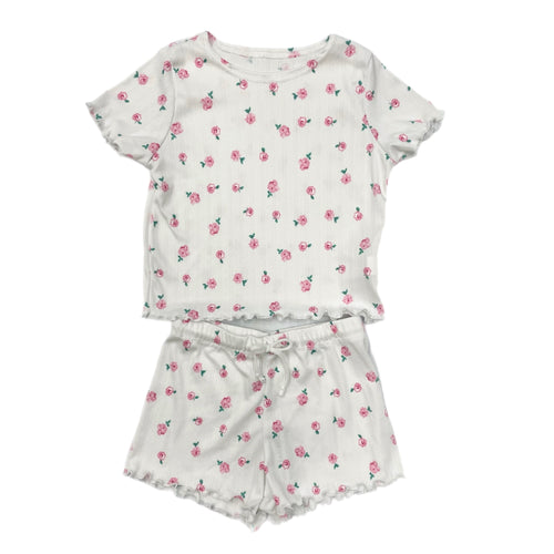Cheryl Kids Rose Print Lounge Set-White
