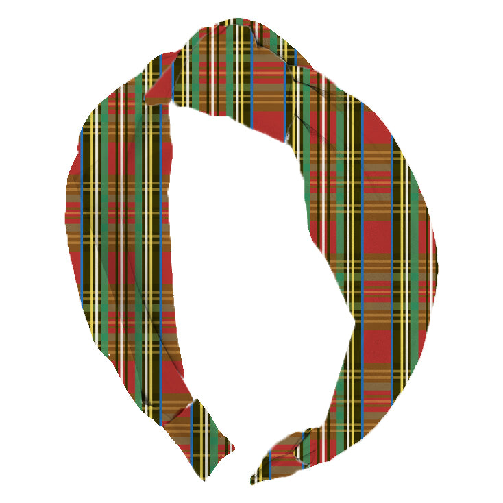 Azarhia Christmas Plaid Top Knot Headband