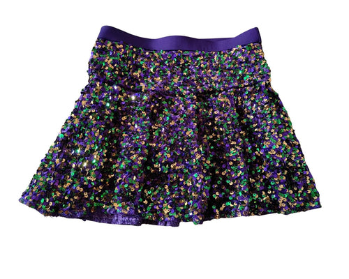 Azarhia Mardi Gras Sequin Velvet Skort