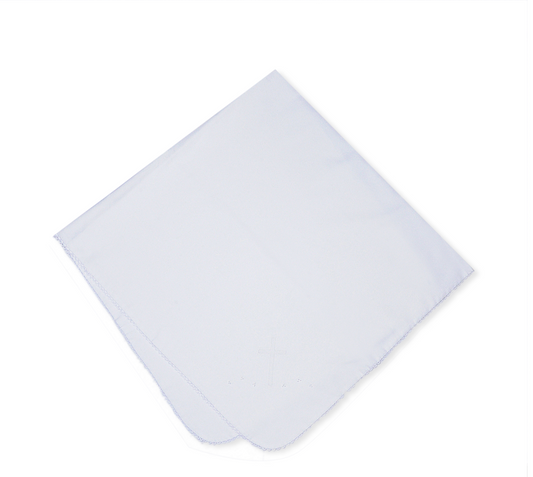 Baby Sen Off White Cross Baby Blanket w/ Picot Edge