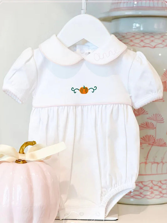 Milly Marie White Girl Pumpkin Bubble