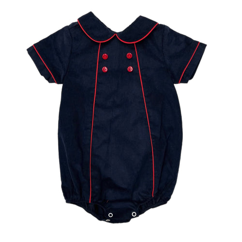 Baby Blessings Navy & Red Piping Michael Bubble
