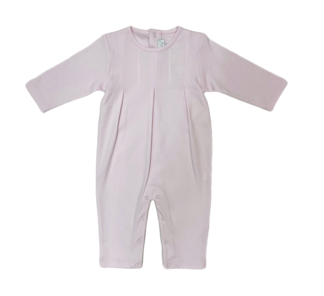 Cuclie Pink Feather Stitch Romper