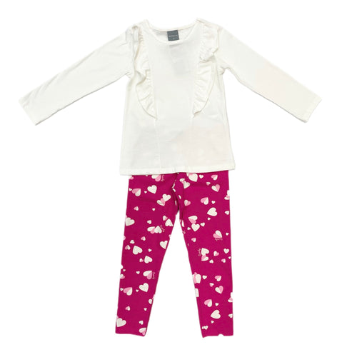 Quimby Hot Pink Heart Legging Set