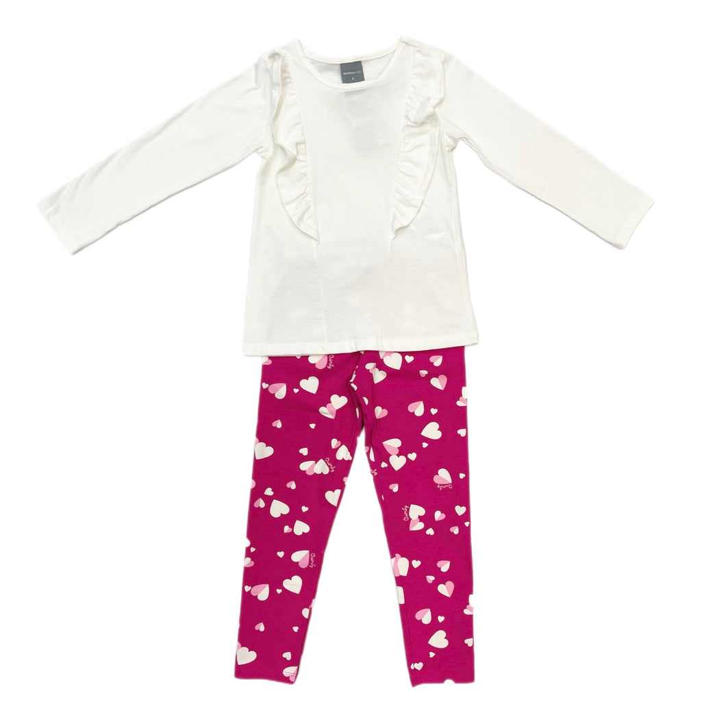 Quimby Hot Pink Heart Legging Set