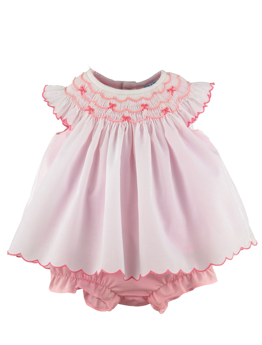 Luli & Me Pink Bows Bishop Dress