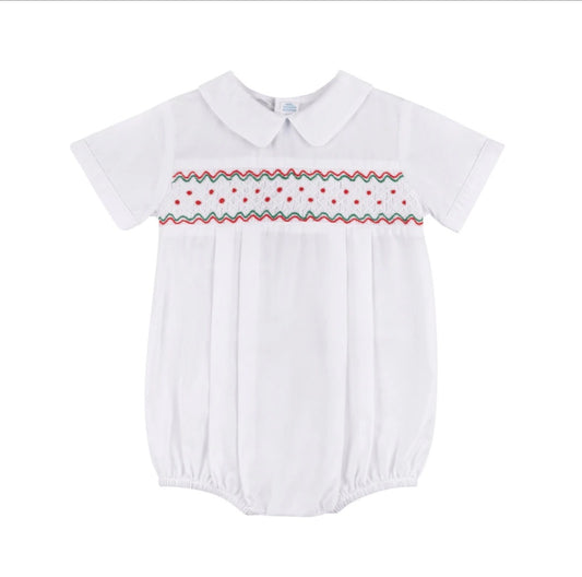 Holiday Wave Smocked Creeper