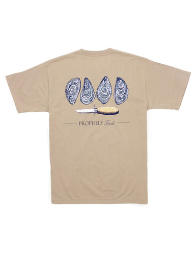 Properly Tied Oyster S/S Tee-Sand