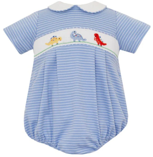 Petit Bebe Dinosaur Knit Boy Bubble-Blue Stripe