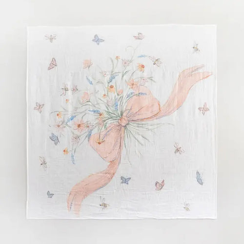 Bows & Butterflies Muslin Swaddle
