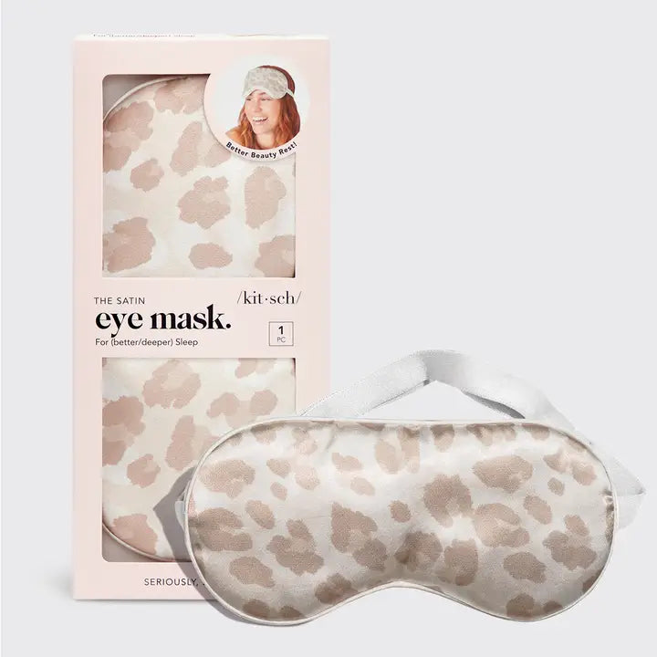 Kitsch Satin Sleep Eye Mask-Leopard