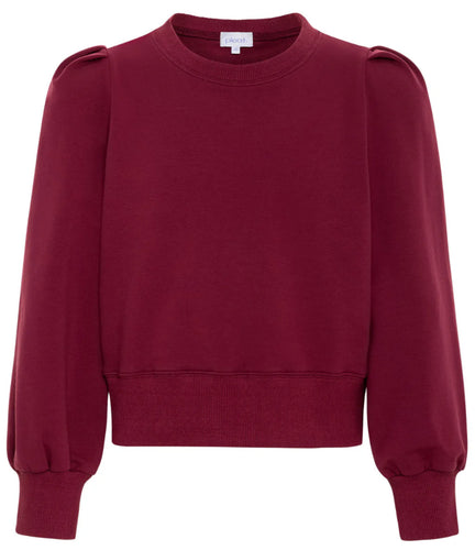 Pleat Jane Sweatshirt-Cranberry