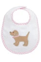 3 Marthas Puppy Applique Basic Bib, Pink
