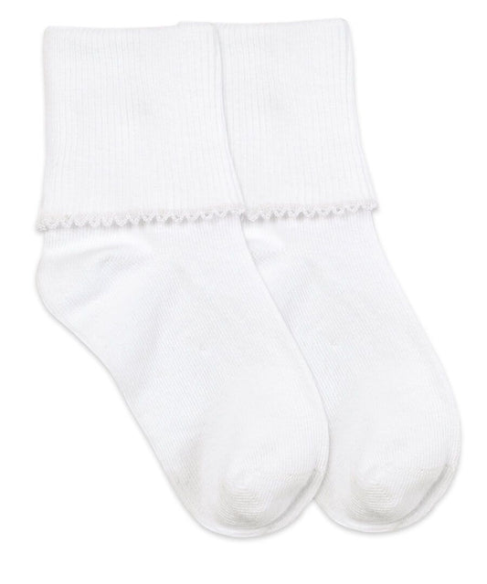 Jefferies Tatted Edge Turn Cuff Sock