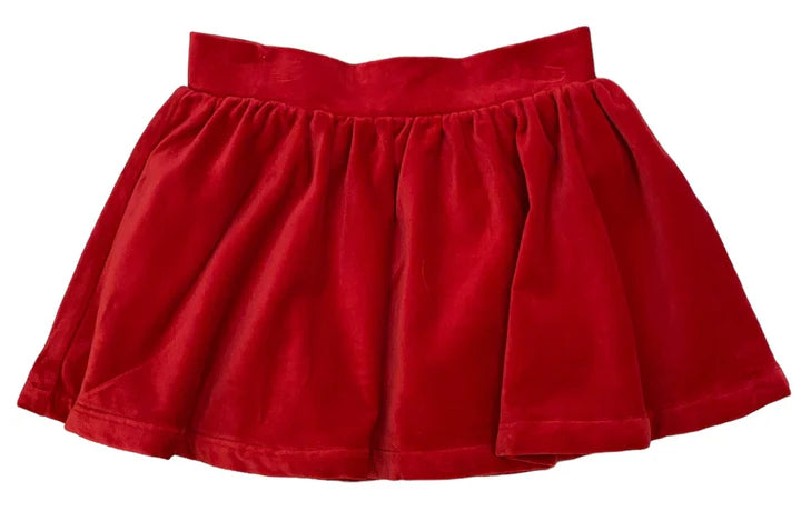 Lulu Bebe Sofie Red Velvet Skirt