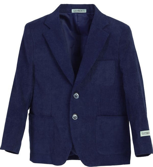 Gioberti Navy Corduroy Blazer
