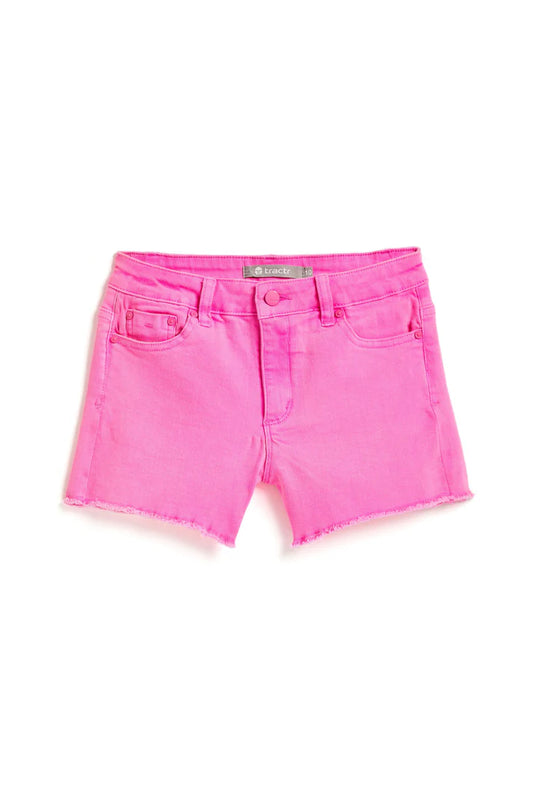 Tractr Neon Pink Fray Hem Shorts