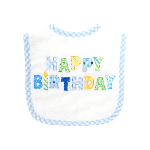 3 Marthas Blue Happy Birthday Feeding Bib