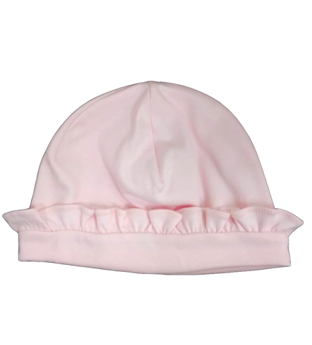 Shimoa Pink Knit hat w/ Ruffle
