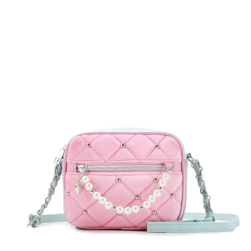 OMG Quilted Studs and Pearl Crossbody