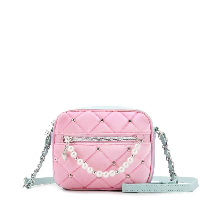 OMG Quilted Studs and Pearl Crossbody