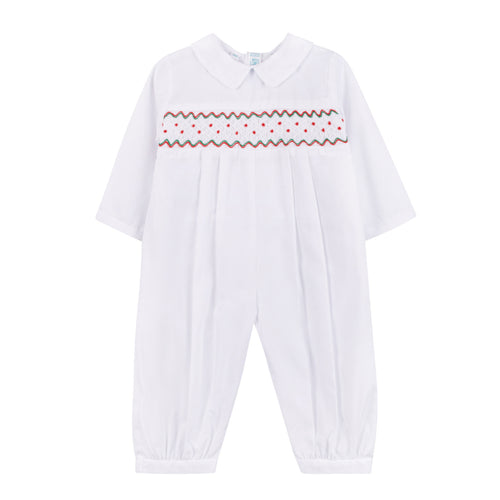 Feltman Holiday Wave Smocked Longall-White