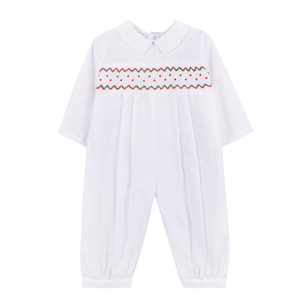 Feltman Holiday Wave Smocked Longall-White