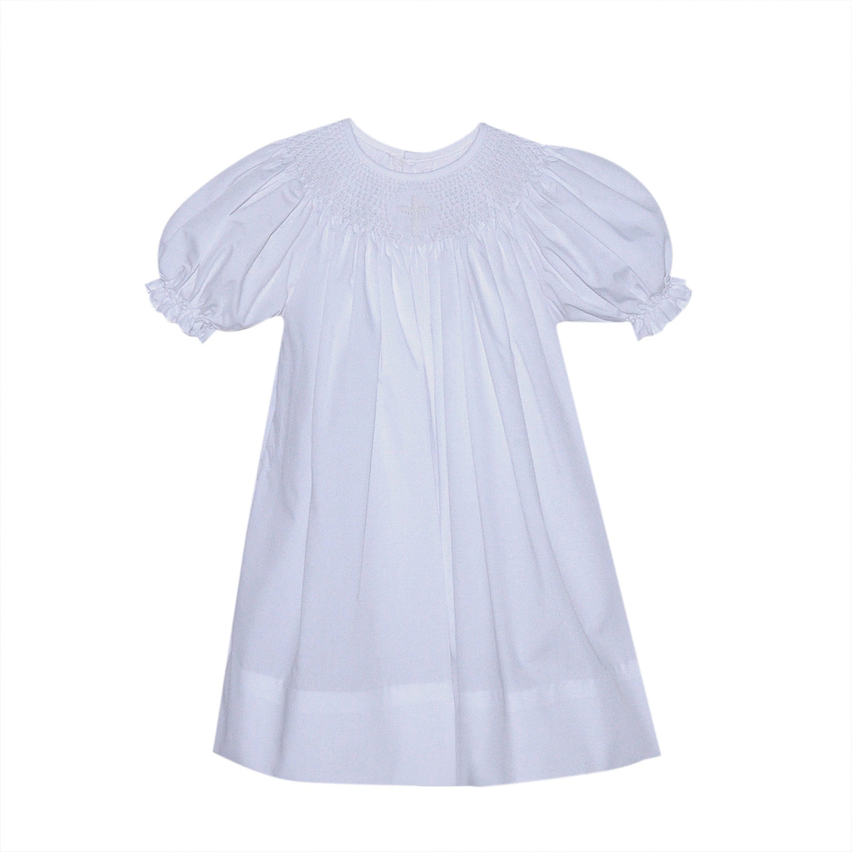 Baby Sen Georgia Cross Bishop Dress-White