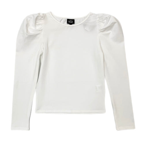 Little Olin Puff Sleeve White Top