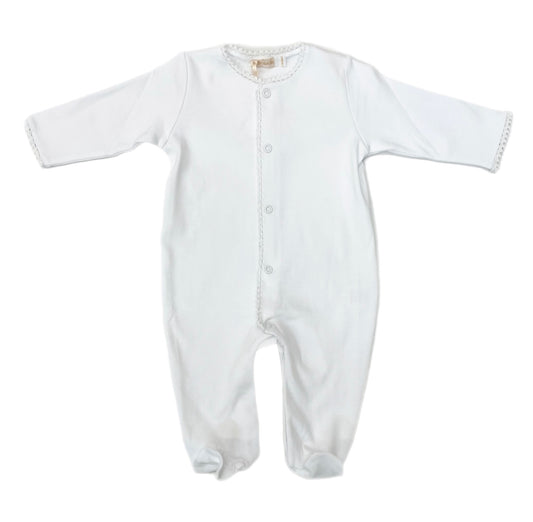 BCC Footie with White Crochet Trim