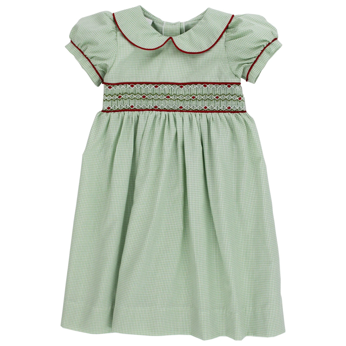 Bailey Boys Green Mistletoe Smocked Dress