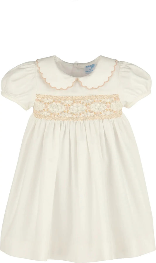 Luli & Me Classic Smock Dress-Ivory