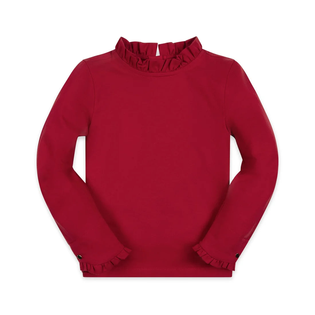 Organic Ruffle Trim Knit Top