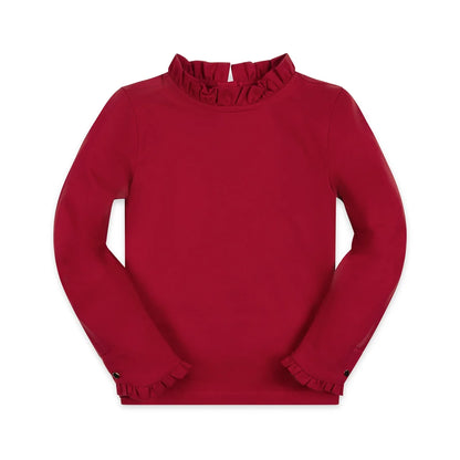 Organic Ruffle Trim Knit Top