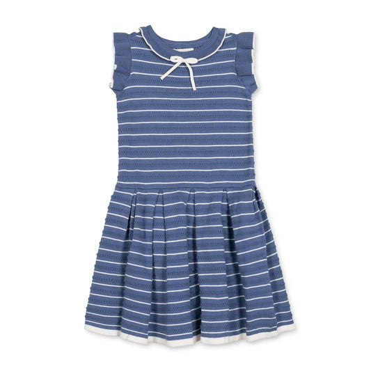 Organic Flutter Sleeve Pleated Sweater Dress