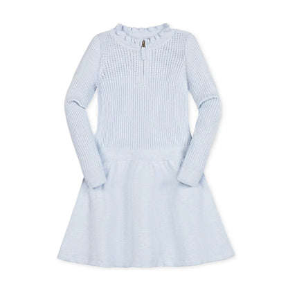 Organic Half Zip Ruffle Neck Sweater Dress