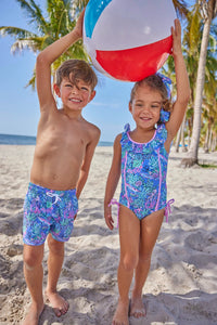 Blueberry Bay Marine Life Swim Trunks