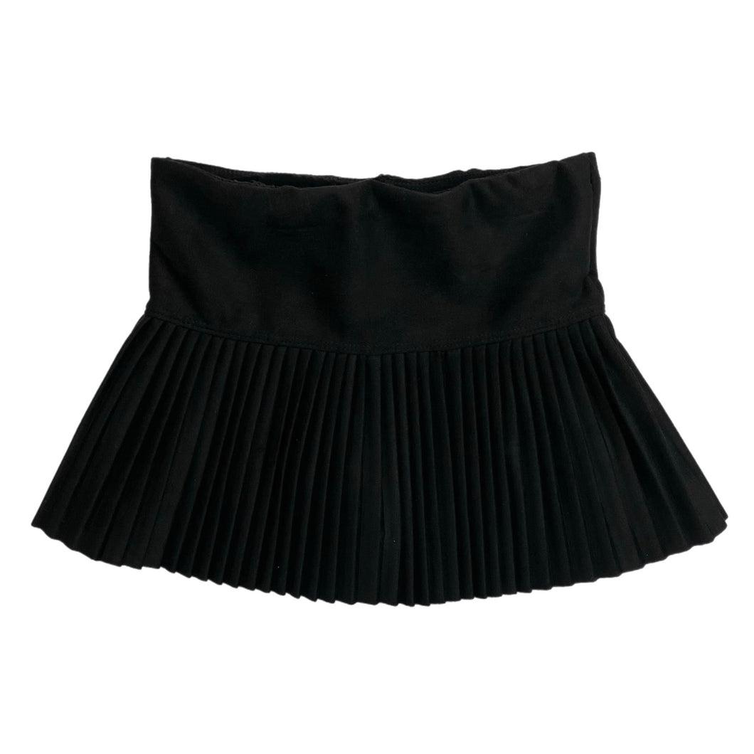 Cheryl Kids Black Suede Pleated Skort