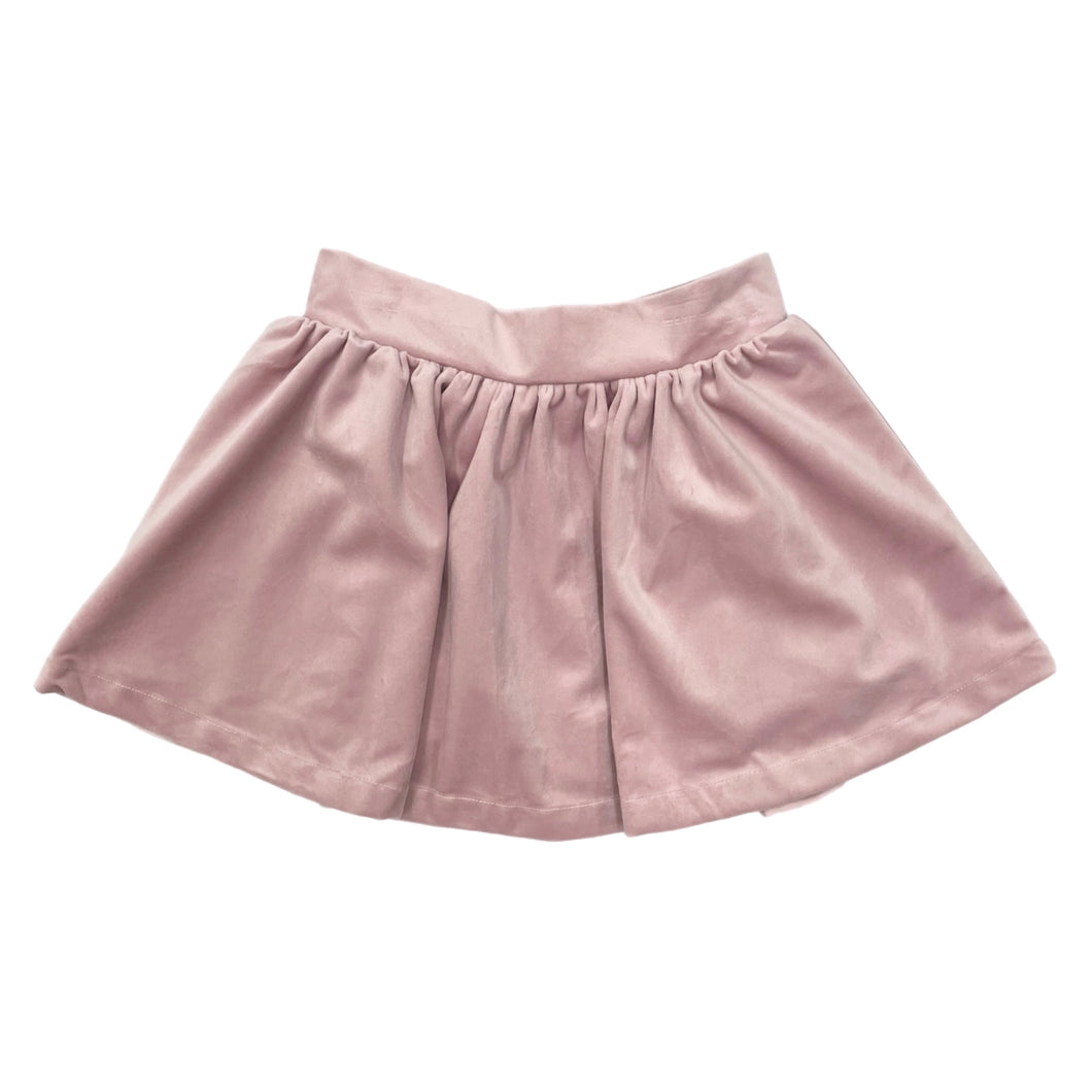 Lulu Bebe Sofie Light Pink Velvet Skirt