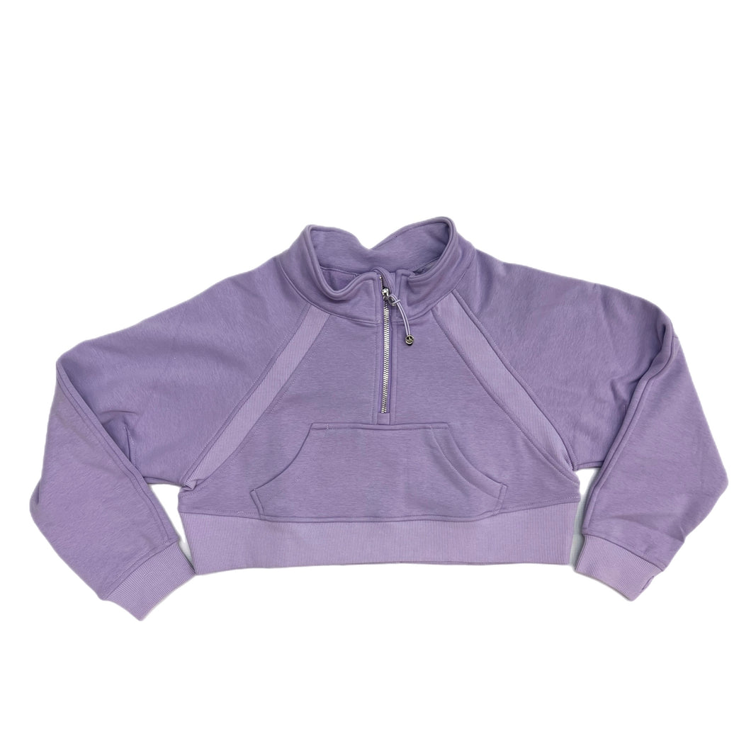 Azarhia Cropped 1/4 Zip Sweatshirt-Lavender