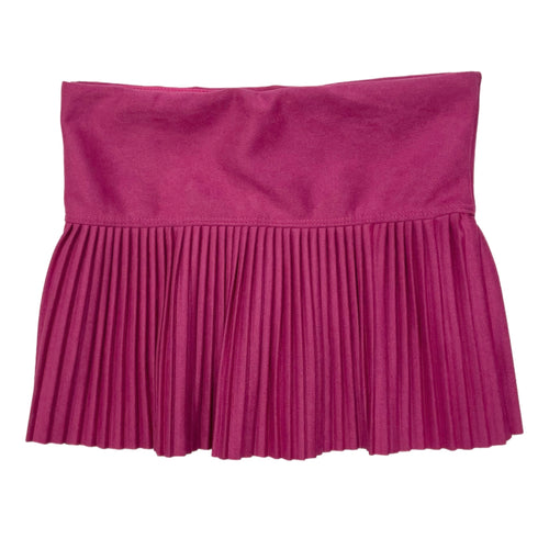 Cheryl Kids Hot Pink Suede Pleated Skort