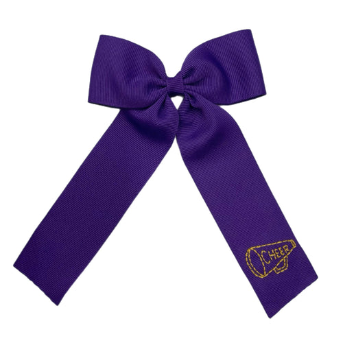 W & W Cheer Purple Bow w/Tails