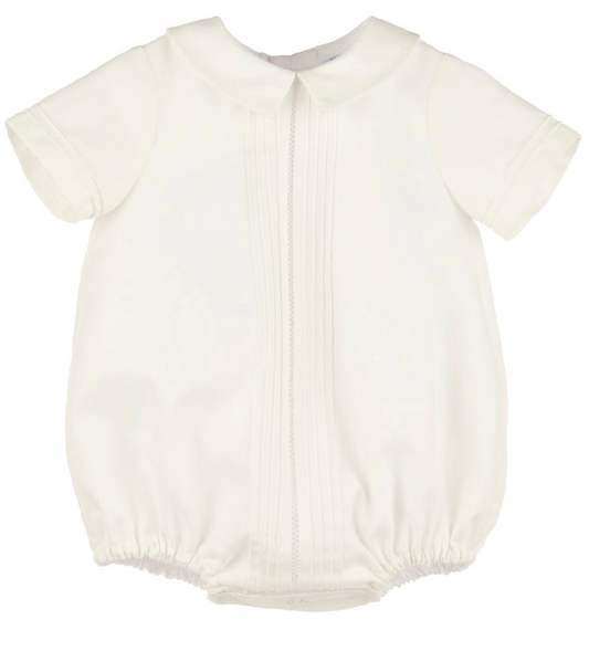 Luli & Me Pintucks Boy Bubble-Ivory