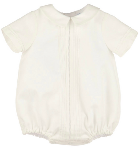 Luli & Me Pintucks Boy Bubble-Ivory