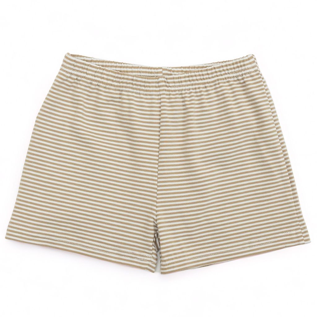 Itsy Bitsy Khaki Stripe Knit Shorts